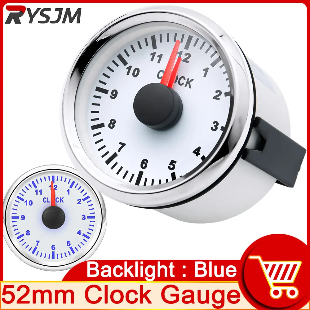 HD Blue Backlight Auto Clock Gauge 52mm Mini Clock Instrument Hour Meters 0~12 Hours for Car Boat Yacht Show Clock Meters 9-32V
HD Blue Backlight Auto Clock Gauge 52mm Mini Clock Instrument Hour Meters 0~12 Hours for Car Boat Yacht Show Clock Meters 9-32V