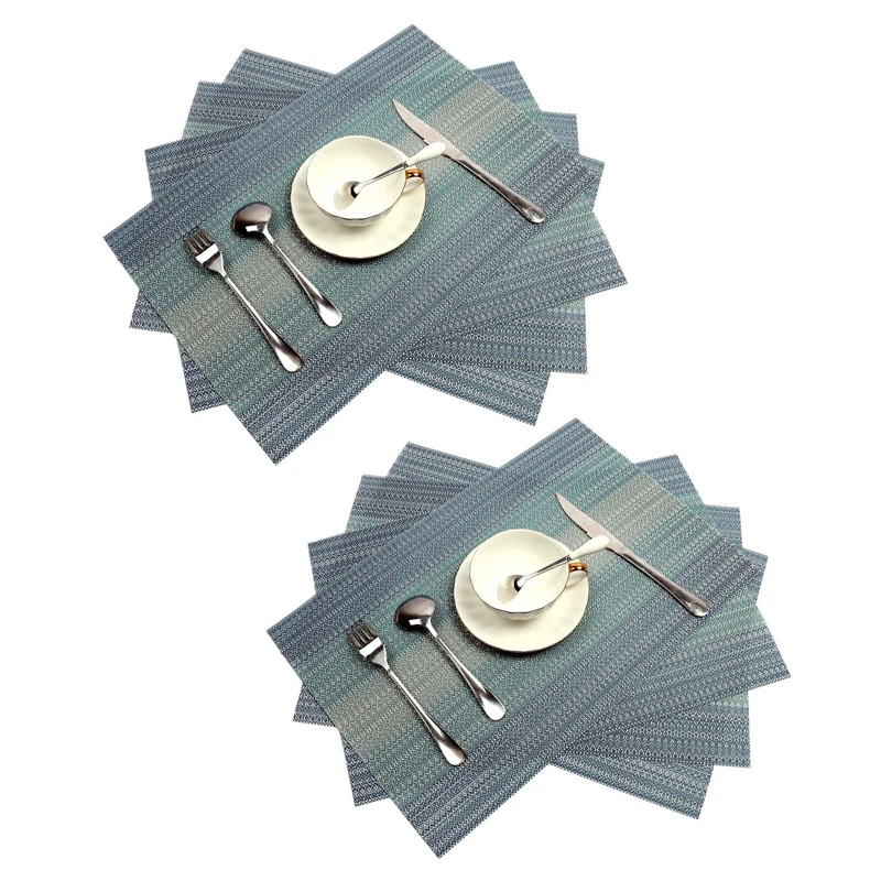 Placemats Set Of 8 Crossweave Woven Vinyl Placemat For Kitchen Table Heat Resistant Non-Slip Kitchen Table Mats (Blue)
Placemats Set Of 8 Crossweave Woven Vinyl Placemat For Kitchen Table Heat Resistant Non-Slip Kitchen Table Mats (Blue)