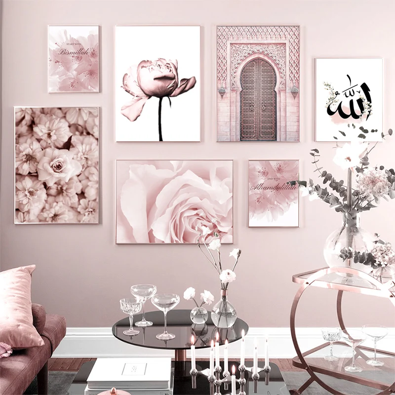 Islamic Pink Flower Wall Art Canvas Poster Muslim Floral Quote Print Nordic Decorative Painting Picture Modern Calligraphy Decor
Islamic Pink Flower Wall Art Canvas Poster Muslim Floral Quote Print Nordic Decorative Painting Picture Modern Calligraphy Decor