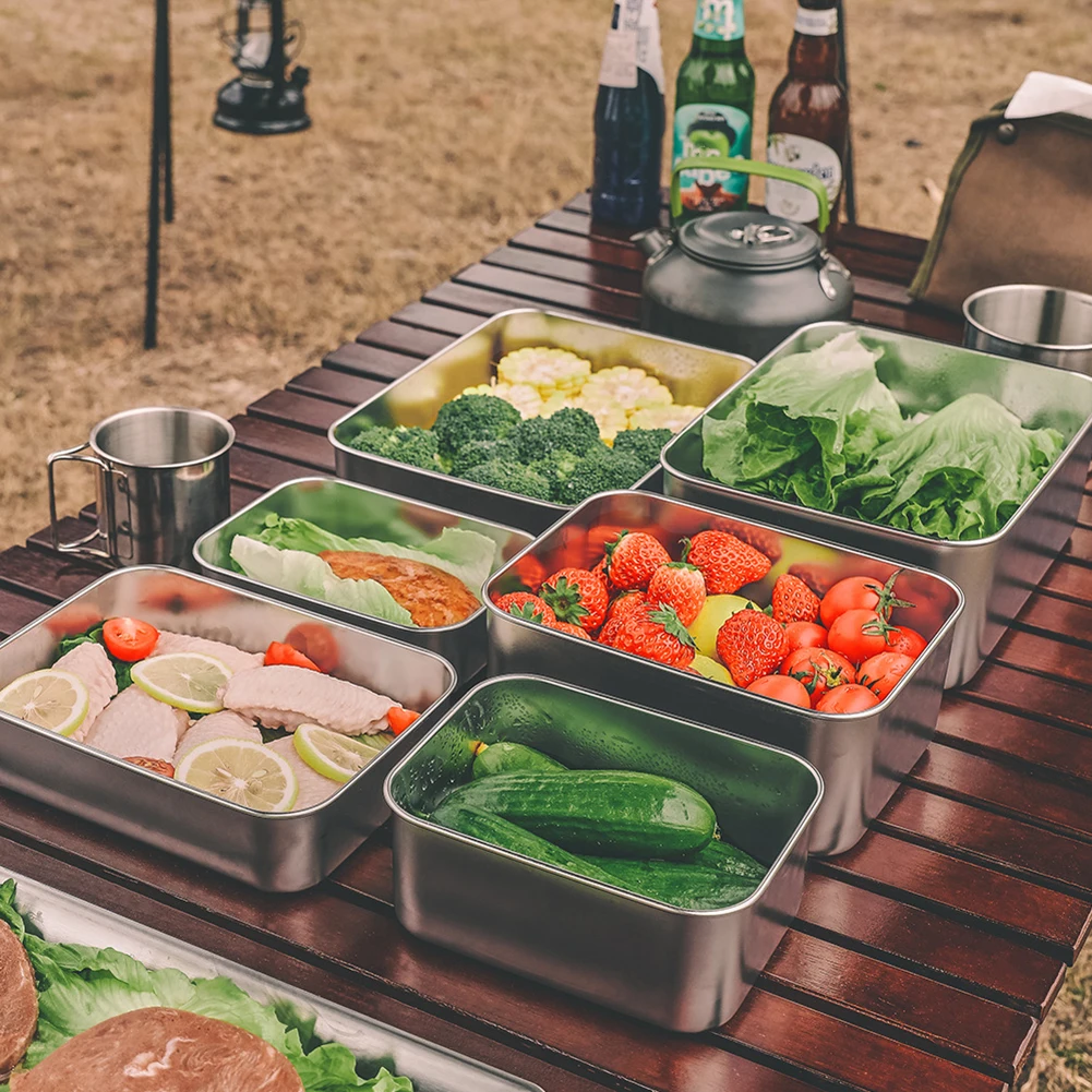 Outdoor Sealed Fresh Keeping Storage Box Stainless Steel Holder with Lid Case Large-capacity Lunch Box Tableware
Outdoor Sealed Fresh Keeping Storage Box Stainless Steel Holder with Lid Case Large-capacity Lunch Box Tableware