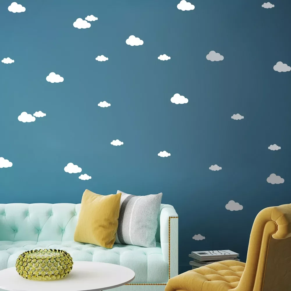 

48pcs Cartoon Cute Clouds Wall Stickers For Kids Child Rooms Boys Girls Gifts Art Mural Wardrobe Decoration Vinyl Wall Decals