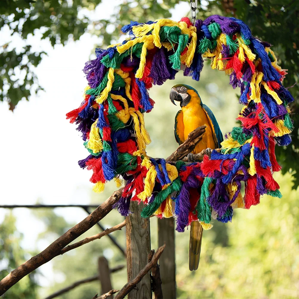 Large Cotton Rope Ring Toy Hanging Bird Cage Climbing Cotton Rope Ring Pet Parrot Chewing Swing Pet Supplies
Large Cotton Rope Ring Toy Hanging Bird Cage Climbing Cotton Rope Ring Pet Parrot Chewing Swing Pet Supplies