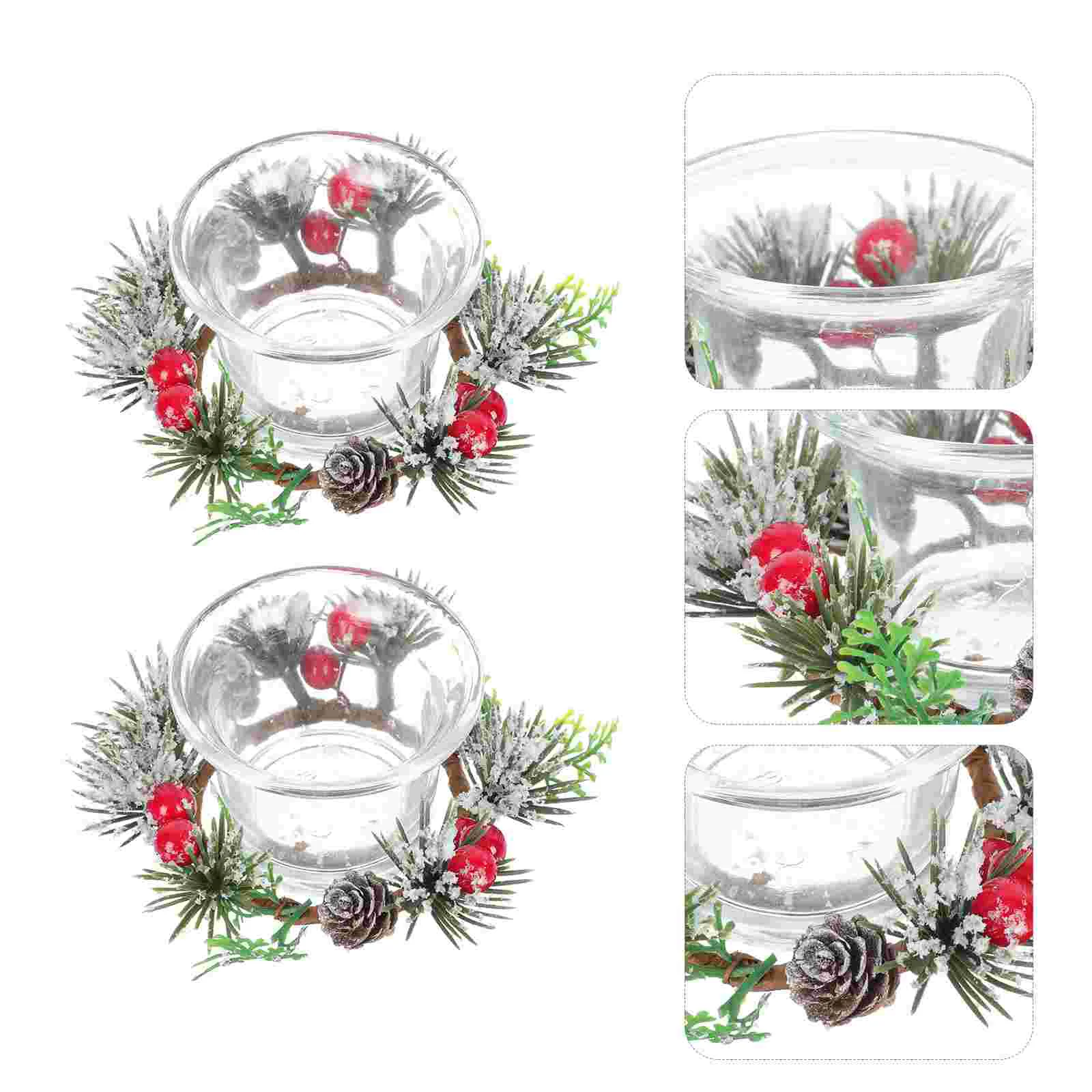 2 Sets of Xmas Ornaments Xmas Small Wreath Xmas Candleholder Wreath for Decor Table Xmas
2 Sets of Xmas Ornaments Xmas Small Wreath Xmas Candleholder Wreath for Decor Table Xmas