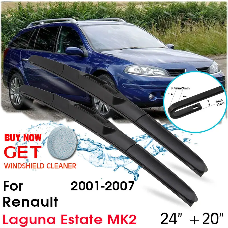 Car Blade Front Window Windshield Rubber Silicon Refill Wiper For Renault Laguna Estate MK2 2001-2007 24"+20" Car Accessories
Car Blade Front Window Windshield Rubber Silicon Refill Wiper For Renault Laguna Estate MK2 2001-2007 24"+20" Car Accessories