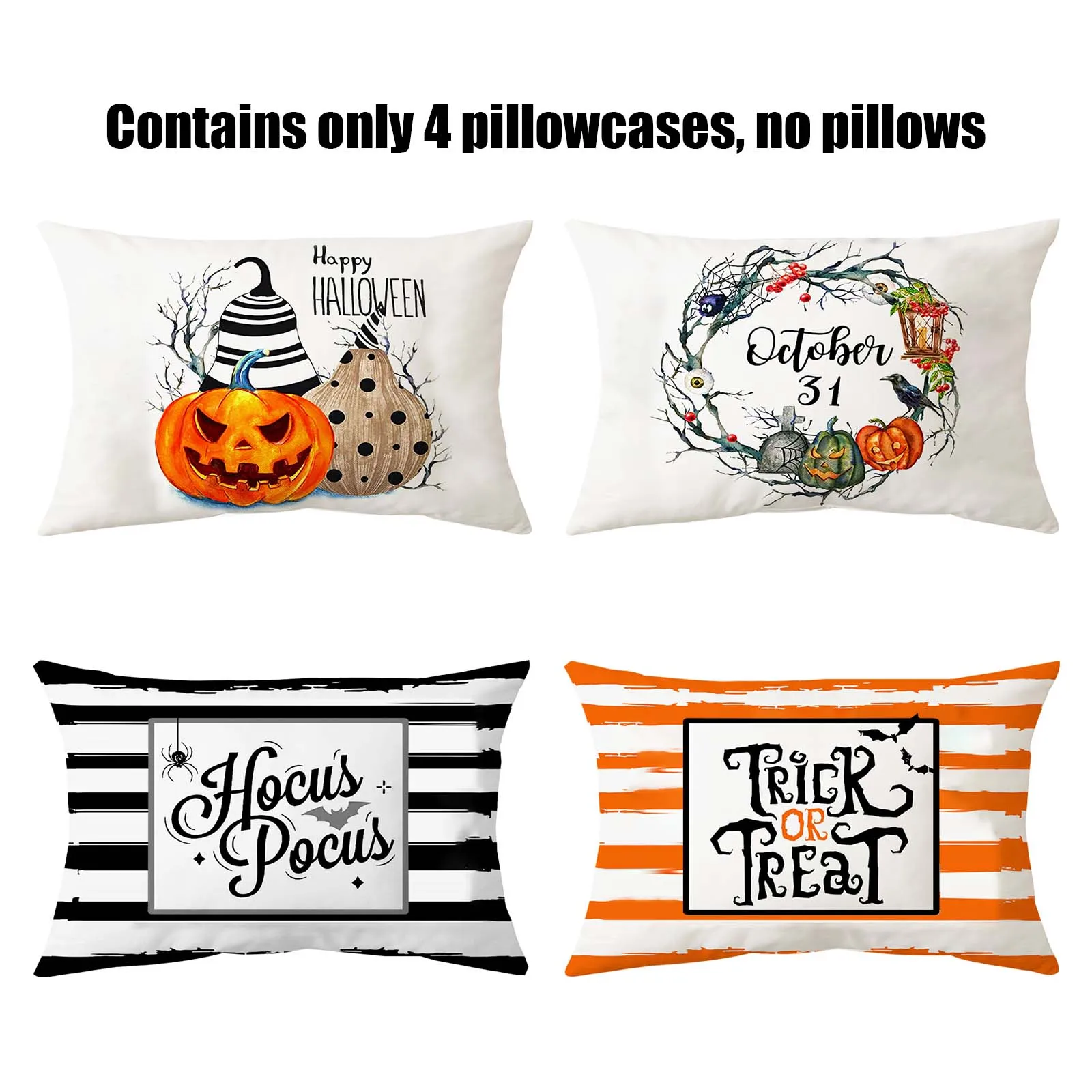 4 Pcs Pillow Cover Pillowcase 30*50cm Polyester Halloween Decorative For Farmhouse Holiday Home Living Room Bedroom Decoration
4 Pcs Pillow Cover Pillowcase 30*50cm Polyester Halloween Decorative For Farmhouse Holiday Home Living Room Bedroom Decoration