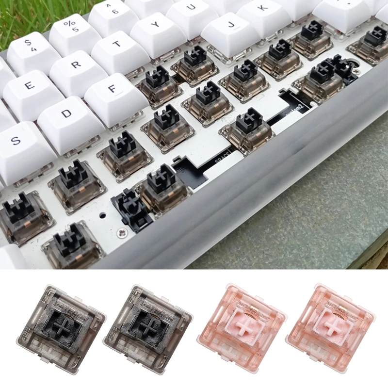 

5pcs Gateron BOX Ink V2 Pink Black Switch 50g 60g 5pin RGB Linear MX Stem Switch for Mechanical Keyboard 80m Pre Lubed