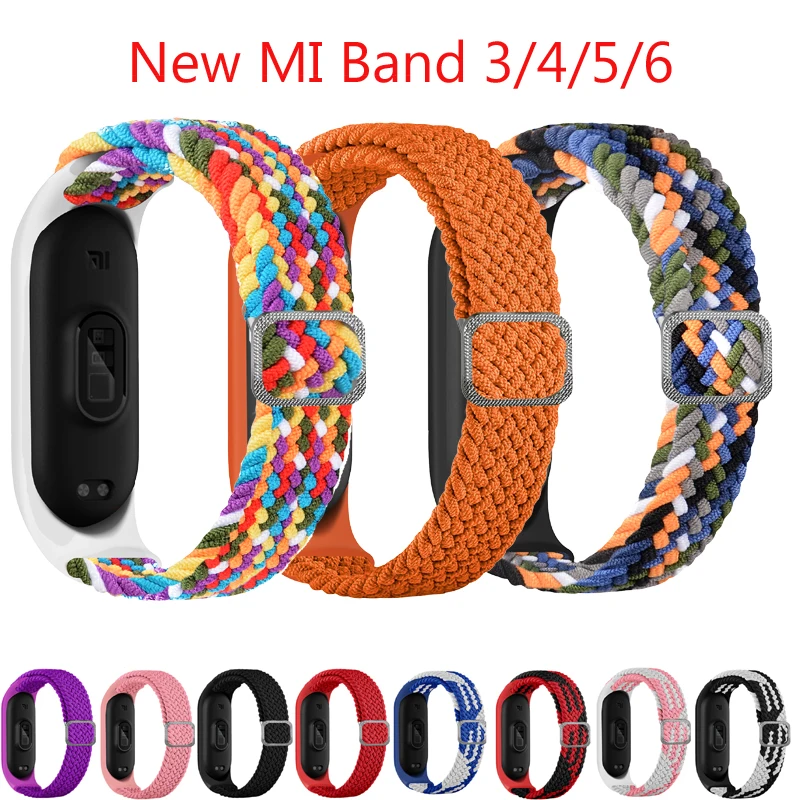 For Mi Band 7 6 5 4 3 Strap Bracelet For Xiaomi mi band 5 4 Nylon Braided Multicolor Solo Loop Bracelets for Amazfit band 5 
For Mi Band 7 6 5 4 3 Strap Bracelet For Xiaomi mi band 5 4 Nylon Braided Multicolor Solo Loop Bracelets for Amazfit band 5