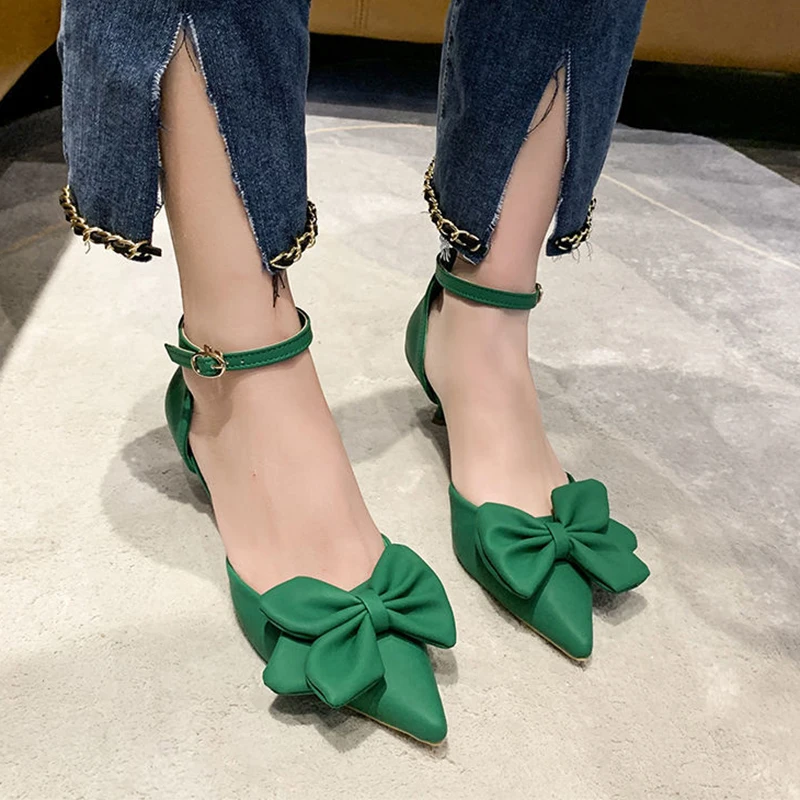 Rimocy Ankle Strap Green Bowtie Pumps Women 2022 New Pointed Toe High Heels Shoes Woman Solid Color Thin Heeled Party Shoes
Rimocy Ankle Strap Green Bowtie Pumps Women 2022 New Pointed Toe High Heels Shoes Woman Solid Color Thin Heeled Party Shoes