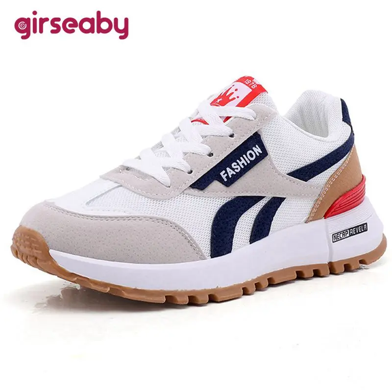 Girseaby Women's Sneakers Round Toe Flats Mesh Splice Lace-up Running Shoes Size 35-40 Casual Mix-Color White Black Spring S3457
Girseaby Women's Sneakers Round Toe Flats Mesh Splice Lace-up Running Shoes Size 35-40 Casual Mix-Color White Black Spring S3457