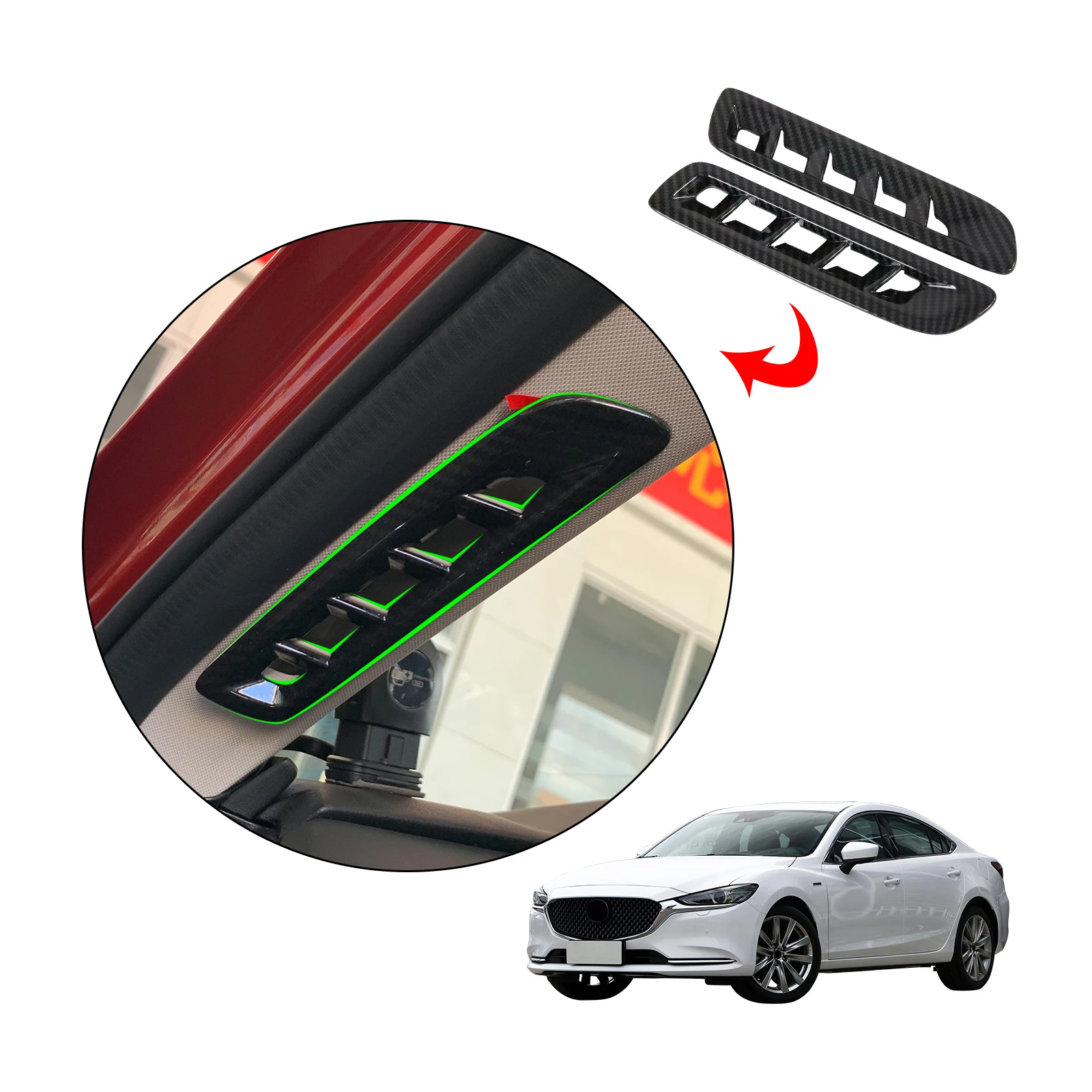 ABS Imitate Carbon Auto Parts Car Interior Accessories AC Front Up Upper Air Condition Vent Trims Cover For Mazda 6 Atenza 2020
ABS Imitate Carbon Auto Parts Car Interior Accessories AC Front Up Upper Air Condition Vent Trims Cover For Mazda 6 Atenza 2020