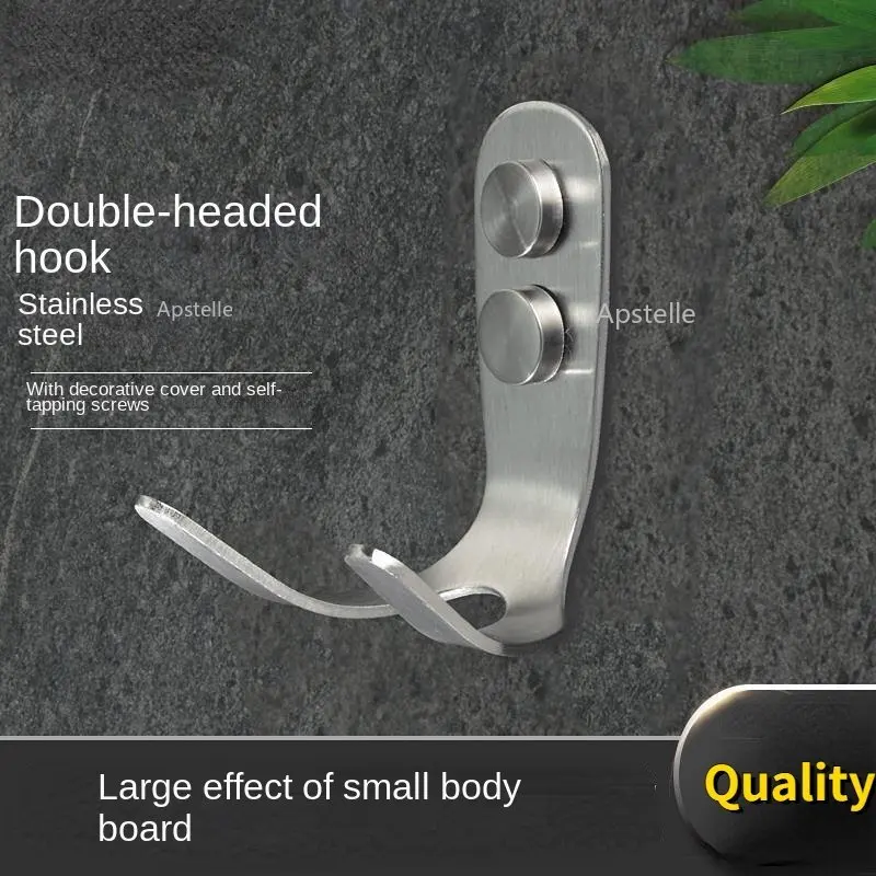 1pcs Storage Hooks Stainless Steel Hook Towel Hanger Coat Hooks Wall-Mounted 2 Hole Towel Hanger for Coats Hats Clothing Home 
1pcs Storage Hooks Stainless Steel Hook Towel Hanger Coat Hooks Wall-Mounted 2 Hole Towel Hanger for Coats Hats Clothing Home