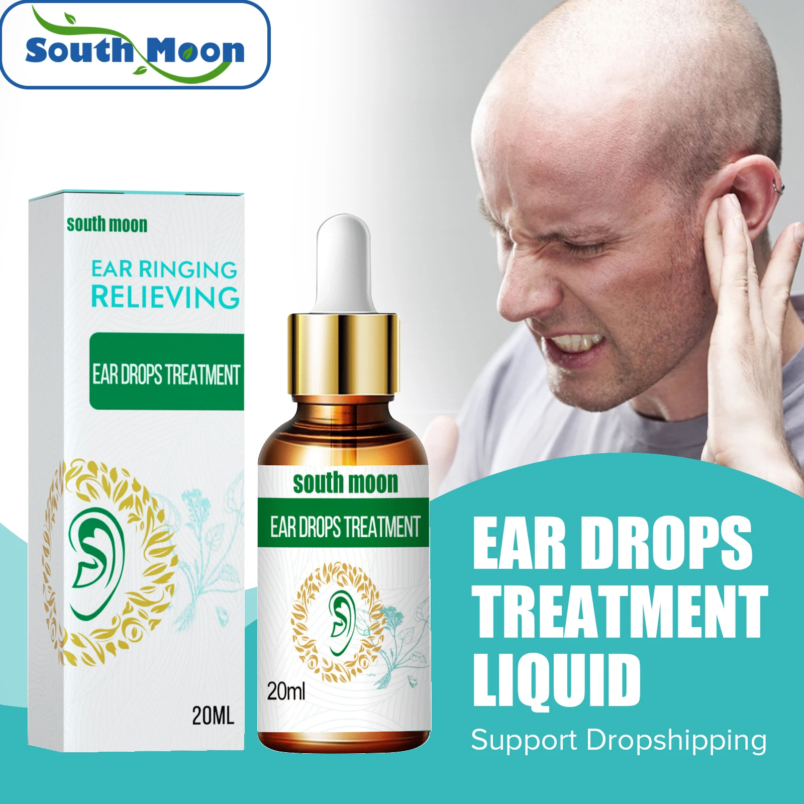 South Moon Ear Ringing Treatment Oil Deafness Earache Relieve Ear Swelling Discharge Otitis Hard Hearing Tinnitus Ear Drops 20ml
South Moon Ear Ringing Treatment Oil Deafness Earache Relieve Ear Swelling Discharge Otitis Hard Hearing Tinnitus Ear Drops 20ml