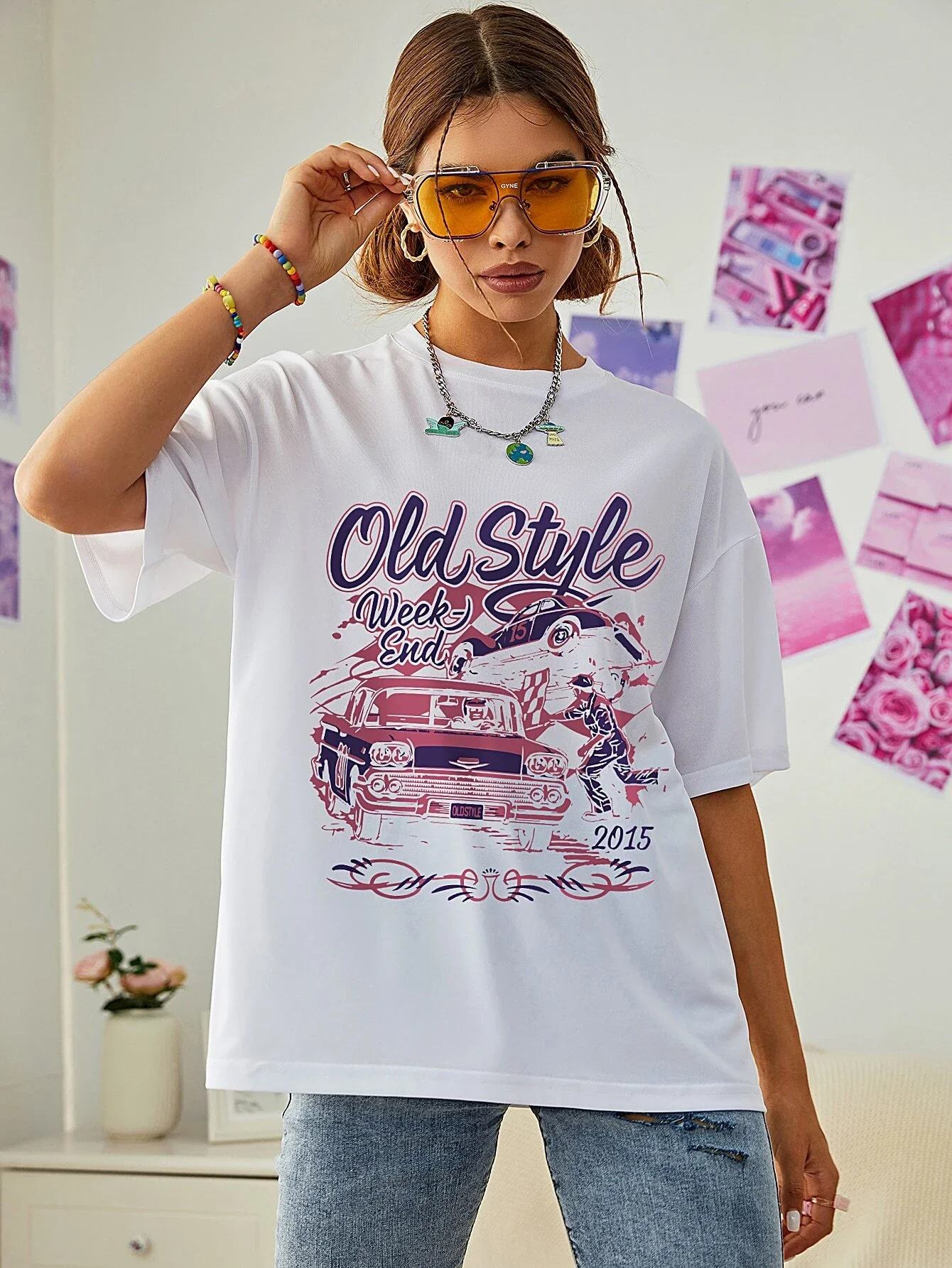 Автомобильная футболка с графическим принтом и надписью
Автомобильная футболка с графическим принтом и надписью