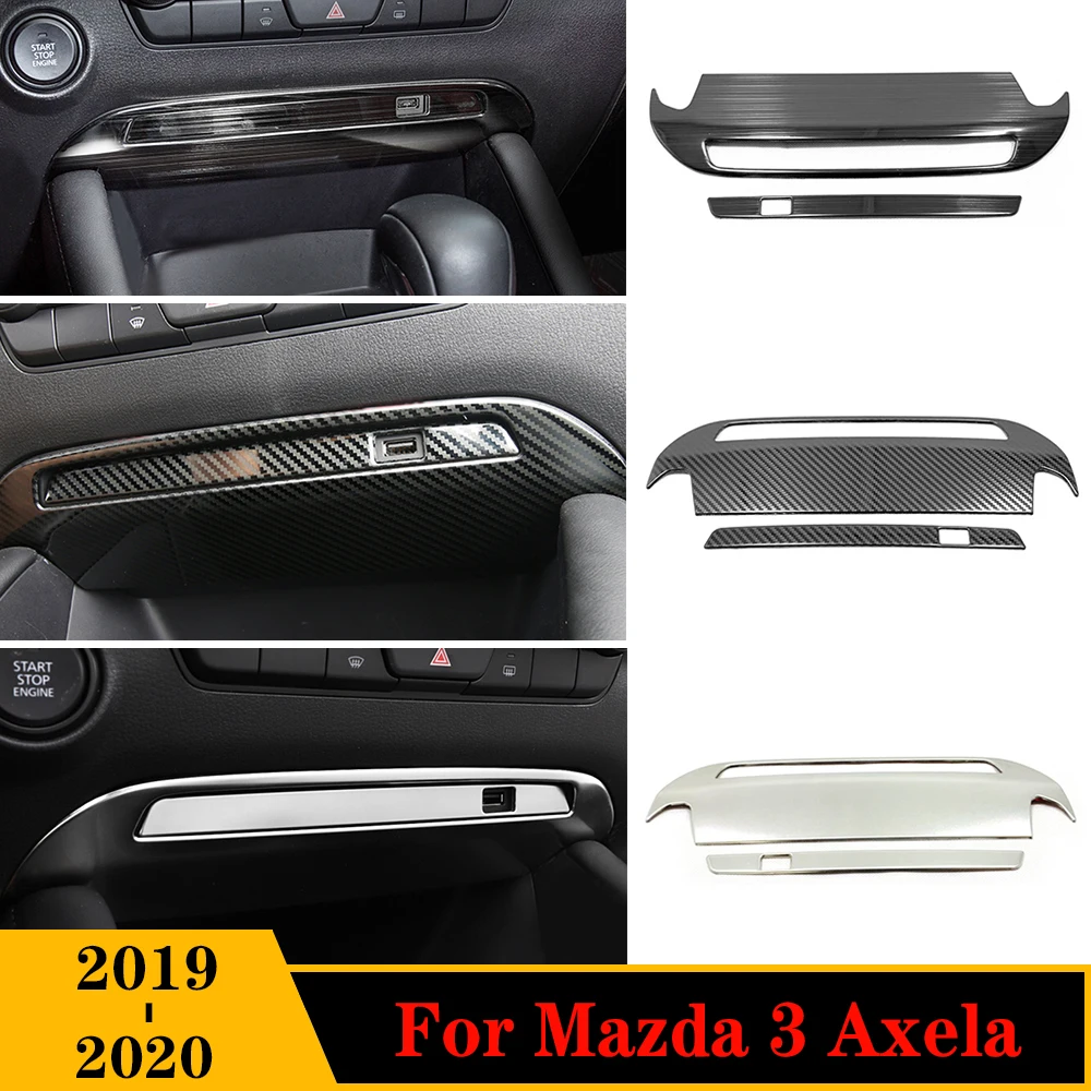

LHD для Mazda 3 Axela 2020 2019 Автомобильная Передняя зарядка USB интерфейса рама крышка отделка стикер Стайлинг Аксессуары нержавеющая сталь