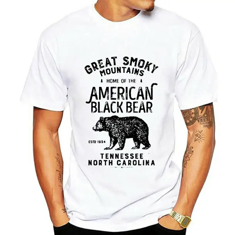 

Футболка с изображением больших Дымчатых гор Американский парк винтажная крутая футболка с черным медведем 39