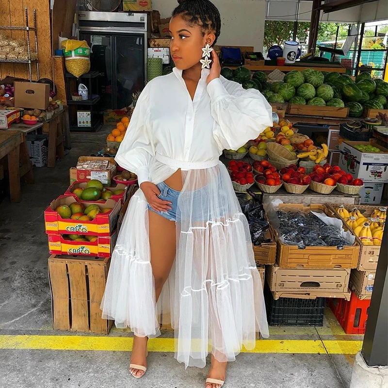 Plus Size White Long Shirt Dress Women Clothing Korean Streetwear Puff Sleeve Patchwork Mesh Autumn Dress Casual Party Dress
Plus Size White Long Shirt Dress Women Clothing Korean Streetwear Puff Sleeve Patchwork Mesh Autumn Dress Casual Party Dress