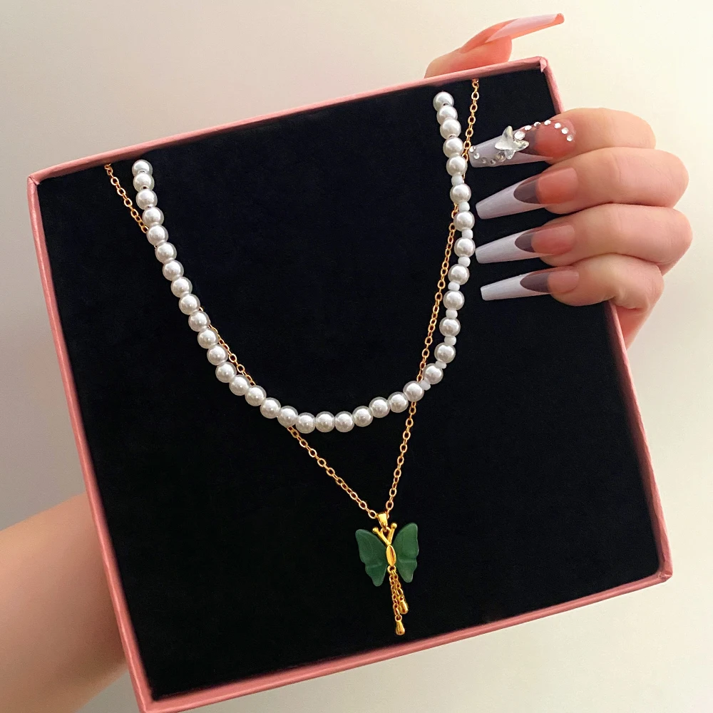 IFKM Fashion Elegant Big White Imitation Pearl Beads Choker Butterfly Chain Necklace For Women Wedding Jewelry Collar 2022 New 
IFKM Fashion Elegant Big White Imitation Pearl Beads Choker Butterfly Chain Necklace For Women Wedding Jewelry Collar 2022 New