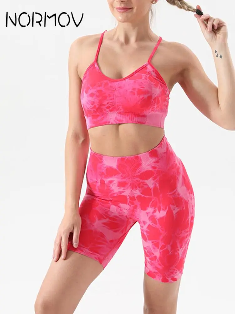 NORMOV Tie Dye Sports Set Short Summer Yoga Sets Fitness Suits Push Up Bra+High Waist Shorts Workout Sexy Sportwear 2022
NORMOV Tie Dye Sports Set Short Summer Yoga Sets Fitness Suits Push Up Bra+High Waist Shorts Workout Sexy Sportwear 2022