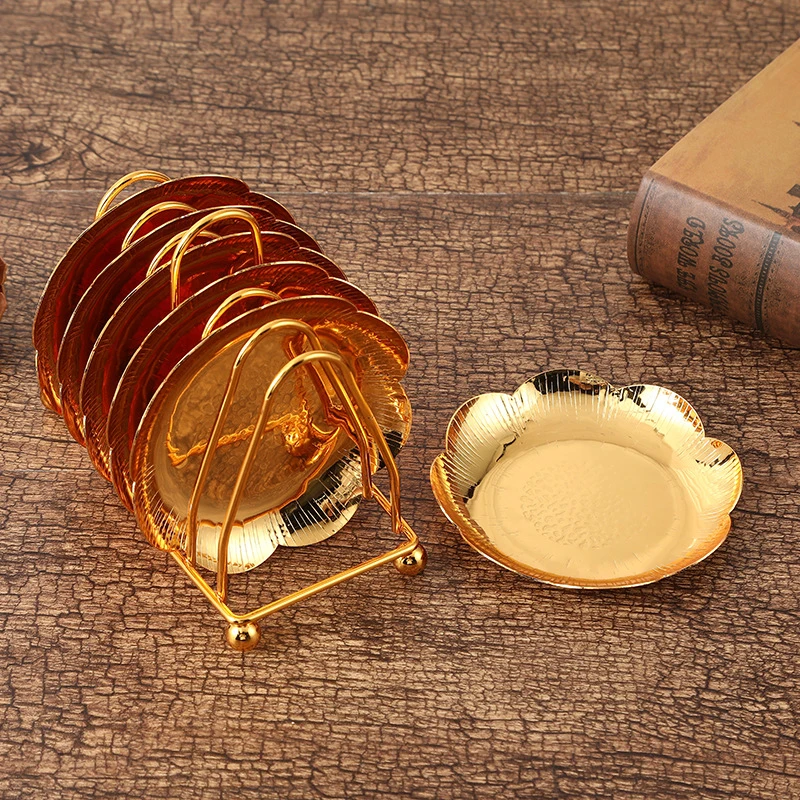 Gold Classic Metal Cocktail Coaster Luxury Home Dish Rack Set Home Snack Dessert Plate Cup Stand Wedding Party Table Decor Tray
Gold Classic Metal Cocktail Coaster Luxury Home Dish Rack Set Home Snack Dessert Plate Cup Stand Wedding Party Table Decor Tray