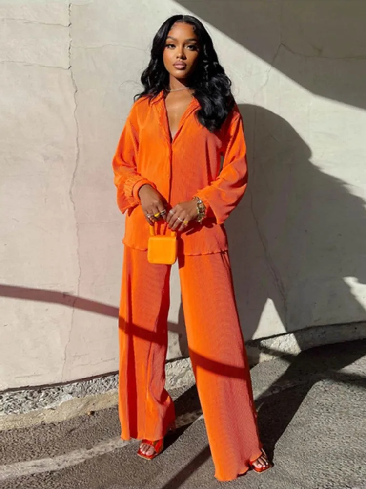 WeiYao Street Women's Set Long Sleeve Shirt Tops and Wide Leg Pants Elegant Tracksuit Two Piece Set Sweatsuit Fitness Outfits
WeiYao Street Women's Set Long Sleeve Shirt Tops and Wide Leg Pants Elegant Tracksuit Two Piece Set Sweatsuit Fitness Outfits