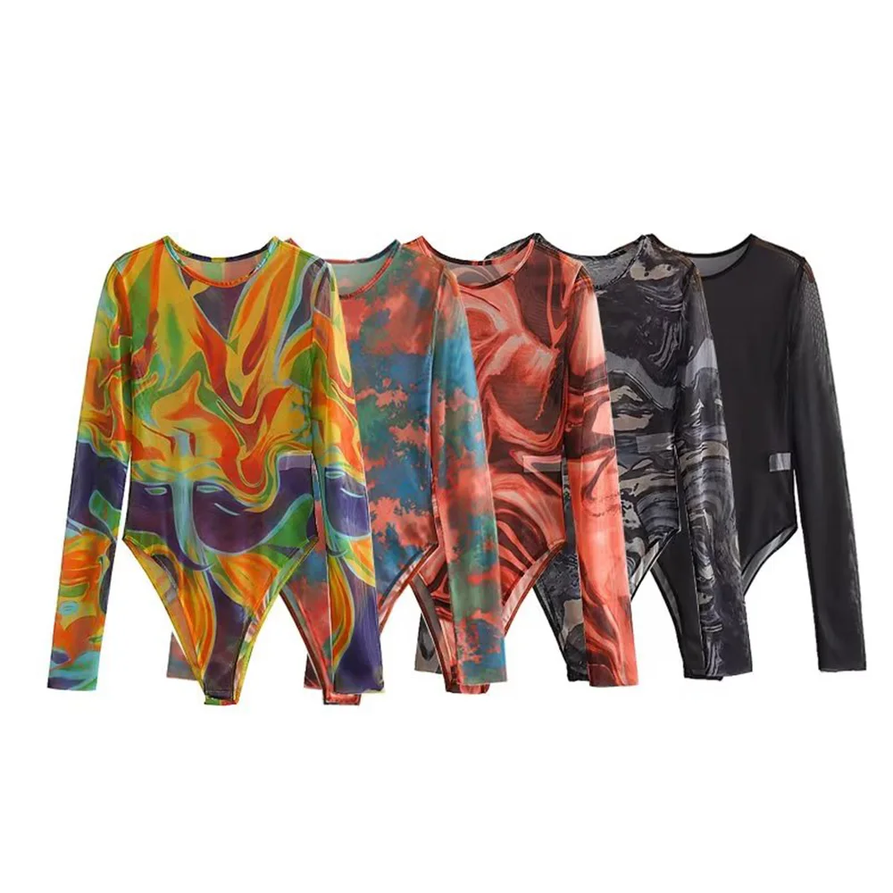 PB&ZA spring new women's fashion round neck multi-coloured silk net slim fit long-sleeved jumpsuit
PB&ZA spring new women's fashion round neck multi-coloured silk net slim fit long-sleeved jumpsuit