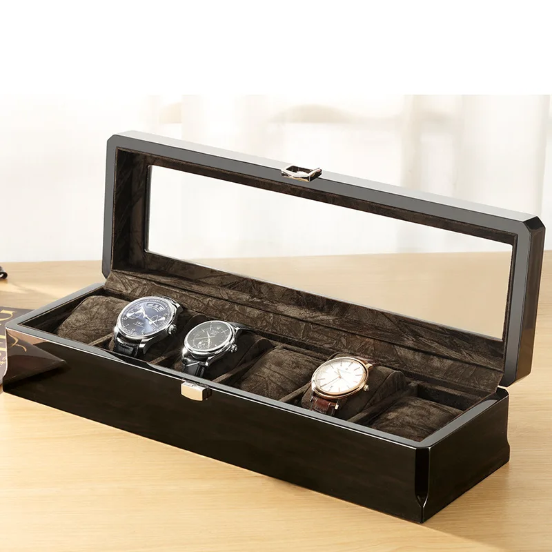 

Luxury 6 Slots Wooden Watch Box Wood Casket 6 Grids Watch Boxes Organizer Jewelry Watches Display Case Holder Storage Gift Box