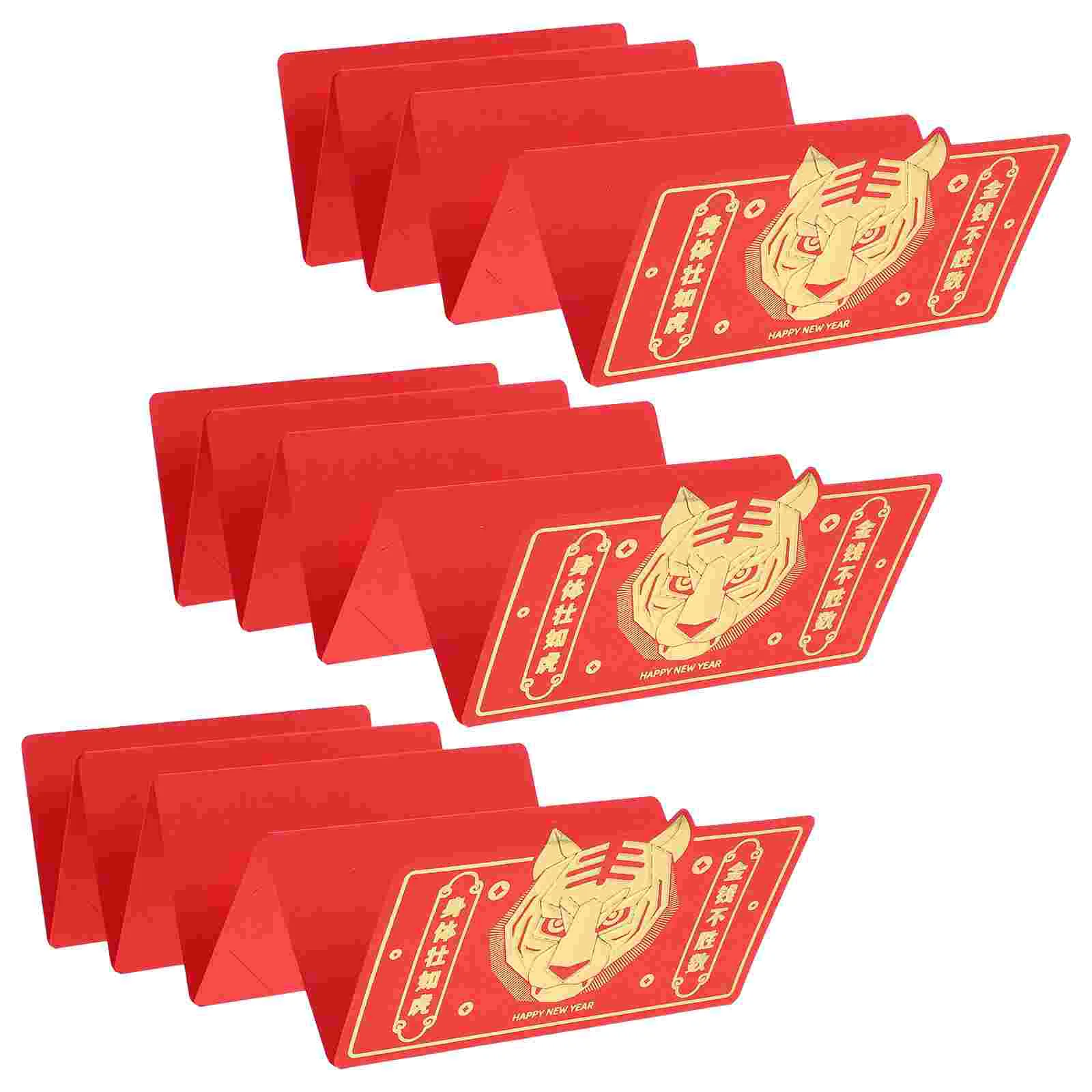 3 шт. изысканные креативные трехмерные складные красные конверты новогодние красные пакеты 
3 шт. изысканные креативные трехмерные складные красные конверты новогодние красные пакеты