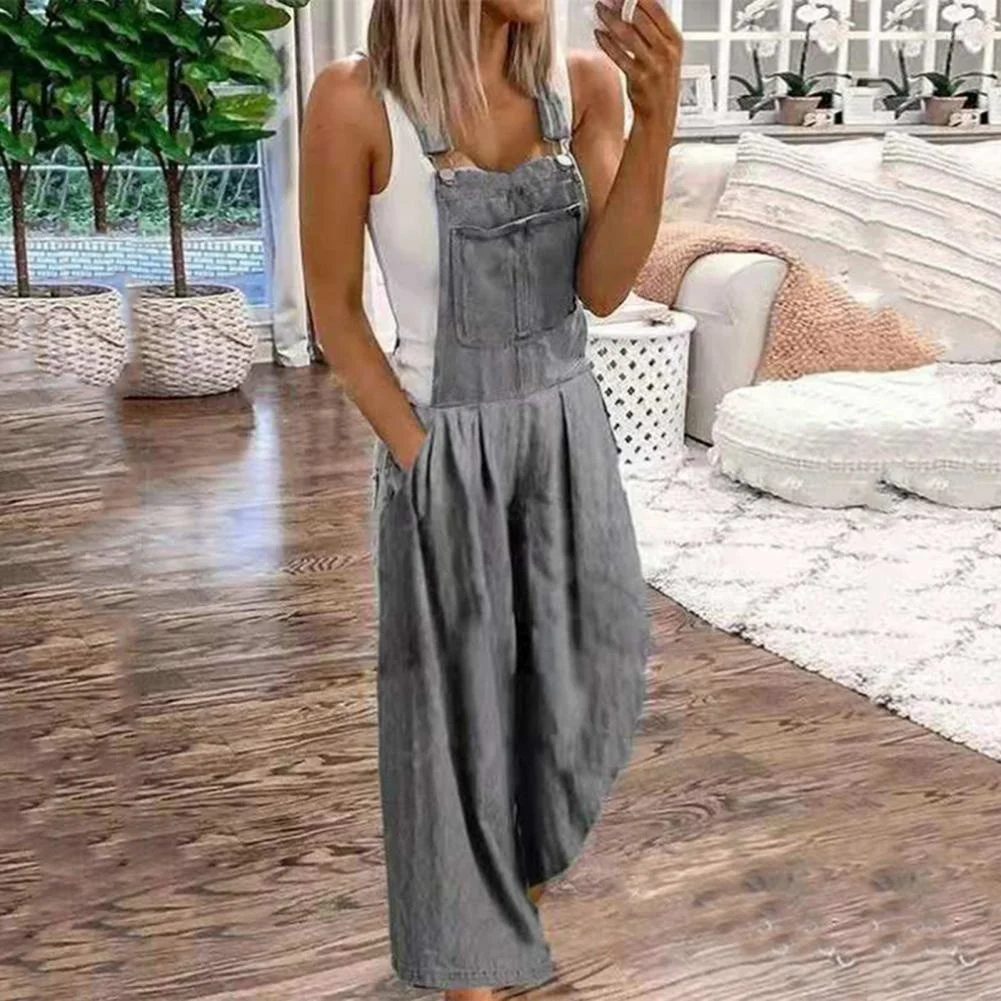 Summer Women Sleeveless Overalls Cool Denim Jumpsuit Casual Wide Leg Jeans Jumpsuits ladies Jumpsuits Plus Size
Summer Women Sleeveless Overalls Cool Denim Jumpsuit Casual Wide Leg Jeans Jumpsuits ladies Jumpsuits Plus Size