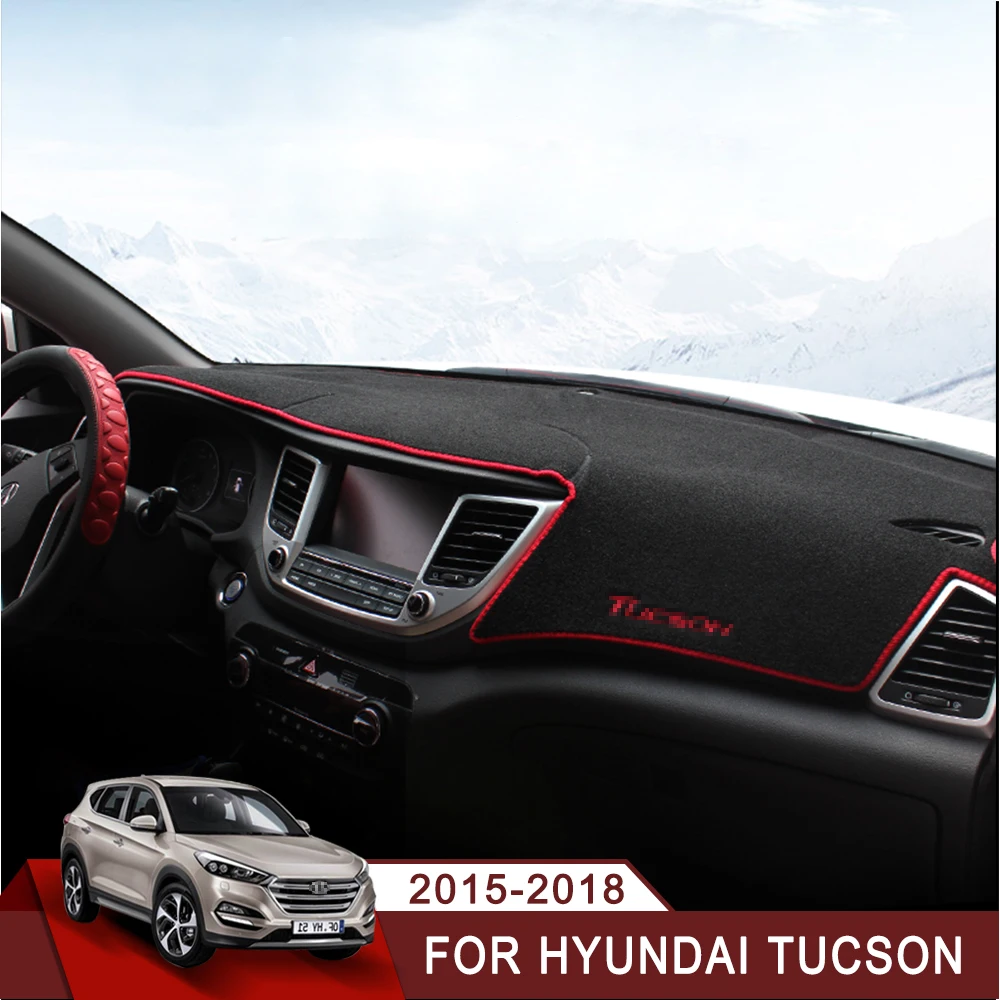 

For Hyundai Tucson 2015 2016 2017 2018 LHD Car Dashboard Avoid Light Pad Instrument Platform Desk Cover Mat Carpets Accessory