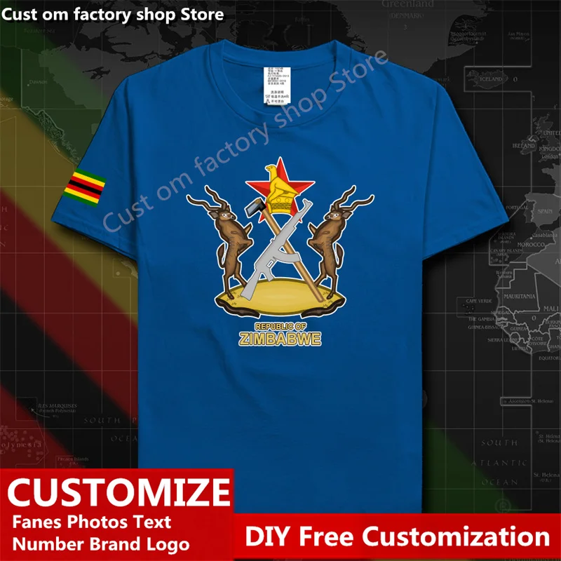 Zimbabwe Country T shirt Custom Jersey Fans DIY Name Number Brand LOGO Tshirt High Street Fashion Hip Hop Loose Casual T-shirt
Zimbabwe Country T shirt Custom Jersey Fans DIY Name Number Brand LOGO Tshirt High Street Fashion Hip Hop Loose Casual T-shirt