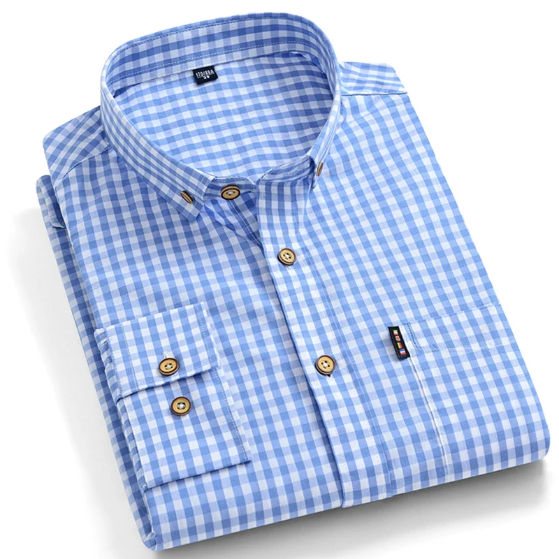 Regular Checkered Mens Fit Blue Sleeve Thin Shirt New Shirts 2020 Long Male Plaid Cotton 100% Men Dress Soft Comfortable For
Regular Checkered Mens Fit Blue Sleeve Thin Shirt New Shirts 2020 Long Male Plaid Cotton 100% Men Dress Soft Comfortable For