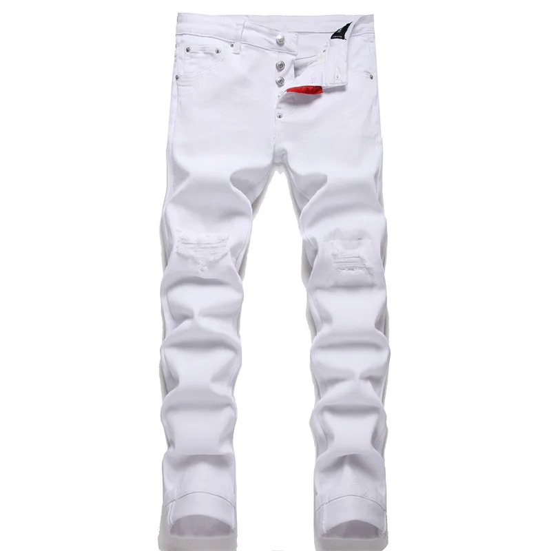 Men White Skinny Denim Jeans Italian Luxury Brand Dsquared2 Ripped Fit Jeans Pants Quality Men Holes Stretch Denim Casual Jeans
Men White Skinny Denim Jeans Italian Luxury Brand Dsquared2 Ripped Fit Jeans Pants Quality Men Holes Stretch Denim Casual Jeans