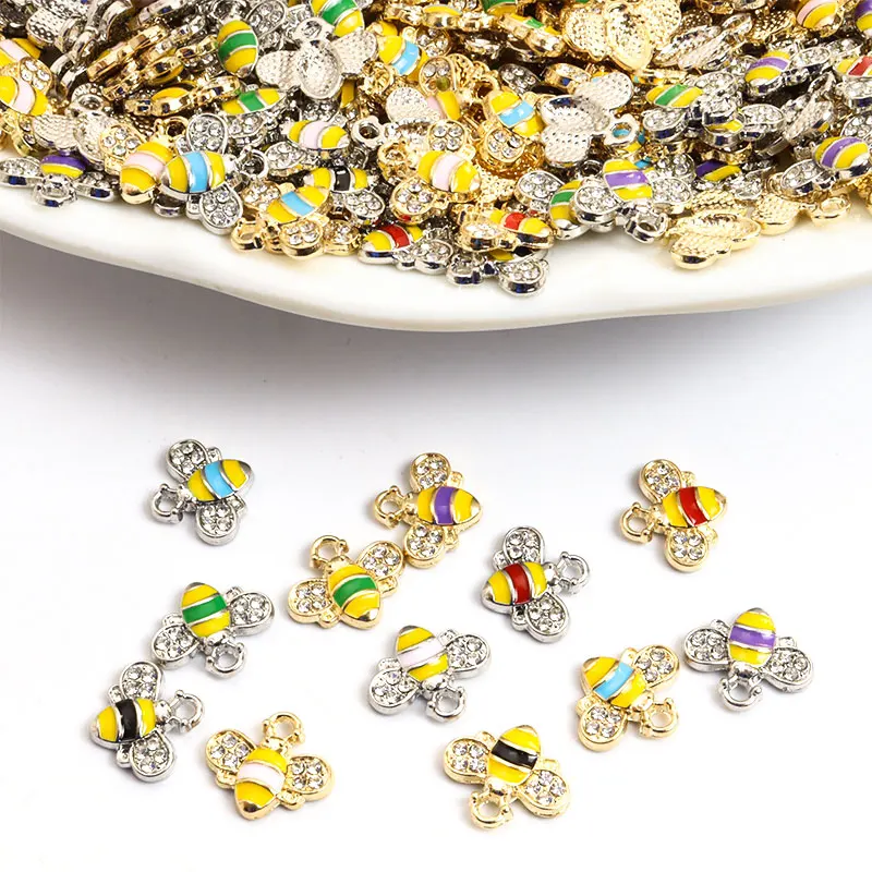 20Pcs/lot Enamel Rhinestones Bee Small Charms for DIY Jewelry Makings Pendant Necklace Keychains Earrings Handmade Accessories
20Pcs/lot Enamel Rhinestones Bee Small Charms for DIY Jewelry Makings Pendant Necklace Keychains Earrings Handmade Accessories
