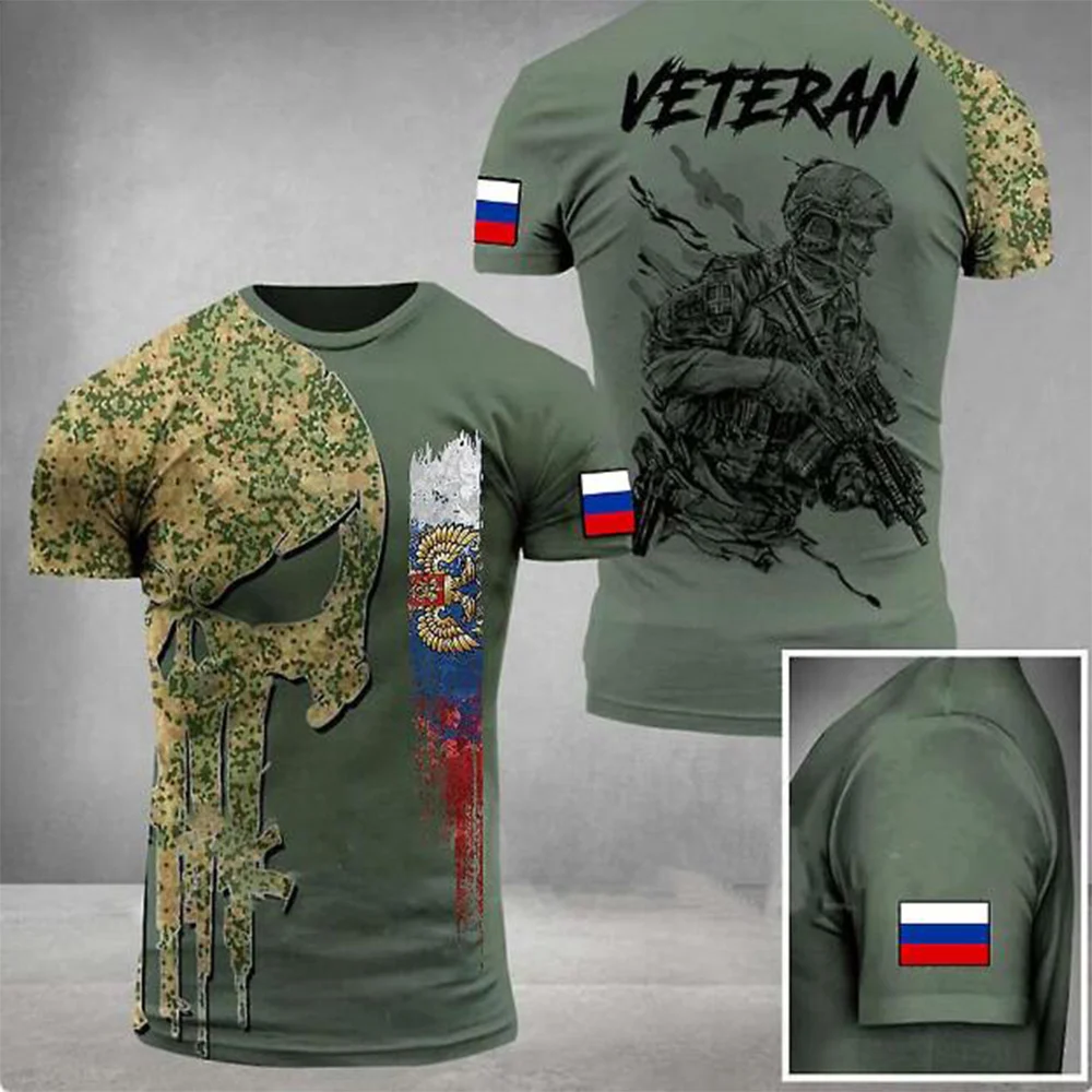 ARMY-VETERAN 3D Print Men's T-shirts Russian Soldier Casual Round Neck Loose Short Sleeve Camouflage Commando Men Clothing 6XL
ARMY-VETERAN 3D Print Men's T-shirts Russian Soldier Casual Round Neck Loose Short Sleeve Camouflage Commando Men Clothing 6XL