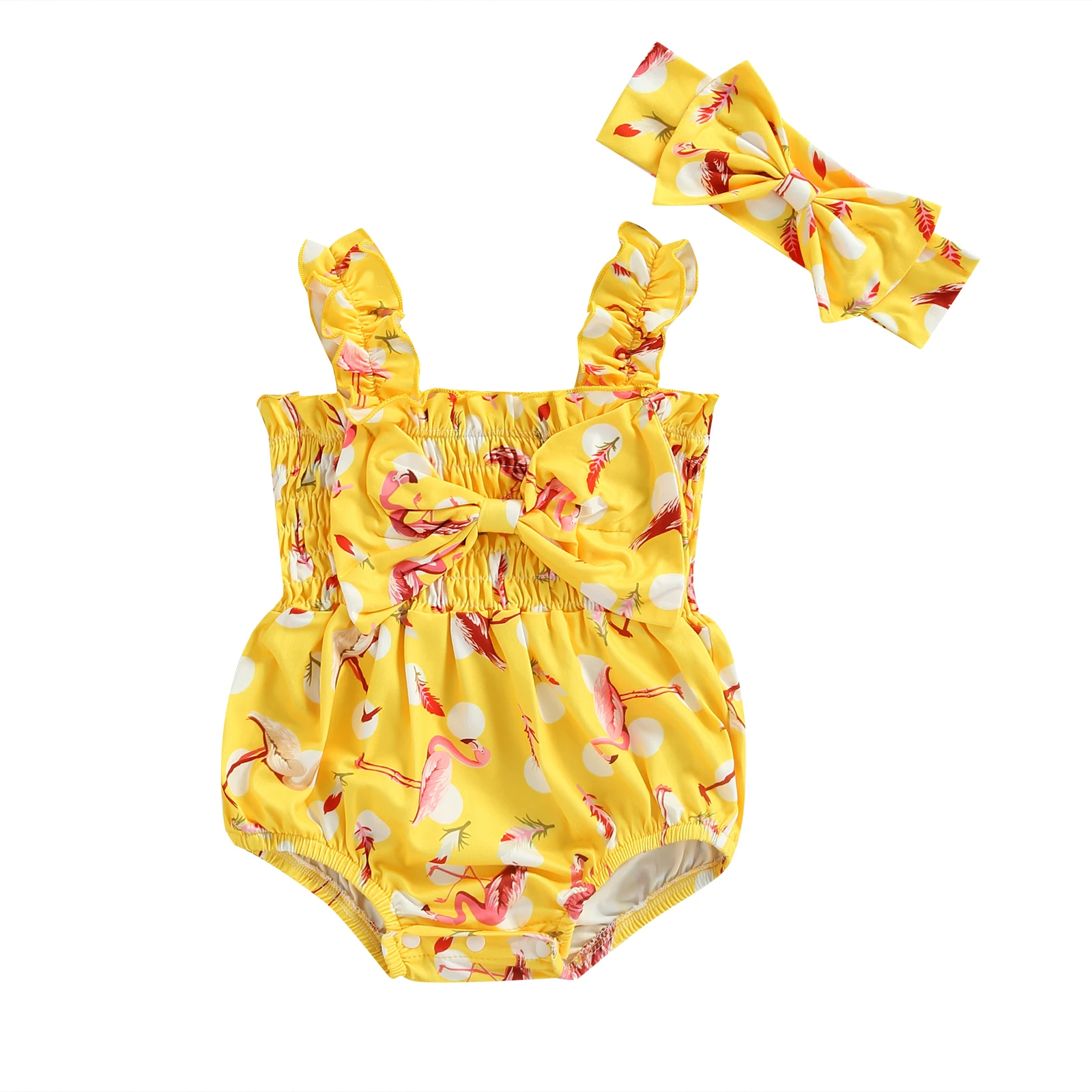 Summer Lovely Kids Baby Girls Clothing Casual Set Sleeveless Square Neck Lemon Pineapple Bow Knot Bodysuit with Bow Headband
Summer Lovely Kids Baby Girls Clothing Casual Set Sleeveless Square Neck Lemon Pineapple Bow Knot Bodysuit with Bow Headband