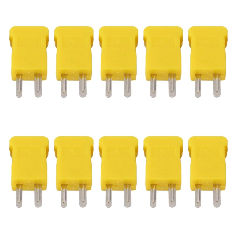 10 Pcs Yellow Plastic Case Flat Male 2-Pin K Type Thermocouple Wire Connector
10 Pcs Yellow Plastic Case Flat Male 2-Pin K Type Thermocouple Wire Connector