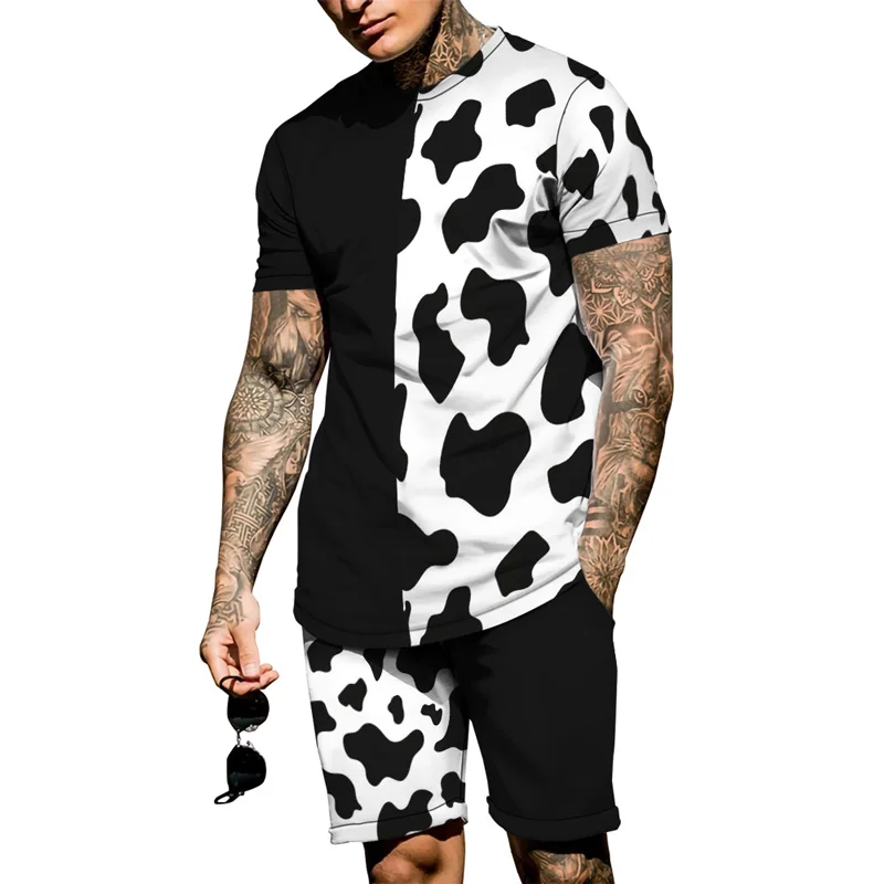 2022 Hipster Streetwear Leopard printed Mens Summer Two Piece Sets Fashion Casual Short Sleeve T-shirts And Short Outfits Men
2022 Hipster Streetwear Leopard printed Mens Summer Two Piece Sets Fashion Casual Short Sleeve T-shirts And Short Outfits Men