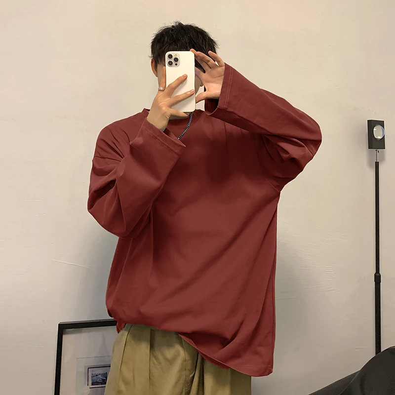 Privathinker Oversized Men's T-shirts Long Sleeve Quality Cotton Fashion Korean Clothing Tops Solid Color Harajuku Male Tees
Privathinker Oversized Men's T-shirts Long Sleeve Quality Cotton Fashion Korean Clothing Tops Solid Color Harajuku Male Tees