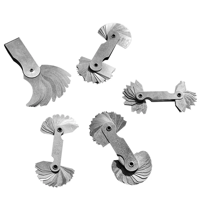 Stainless Steel Radius Gauge, Portable Concave Convex External Internal Arc Measuring Tool Radius Fillet Gauge Set(5Pcs)
Stainless Steel Radius Gauge, Portable Concave Convex External Internal Arc Measuring Tool Radius Fillet Gauge Set(5Pcs)