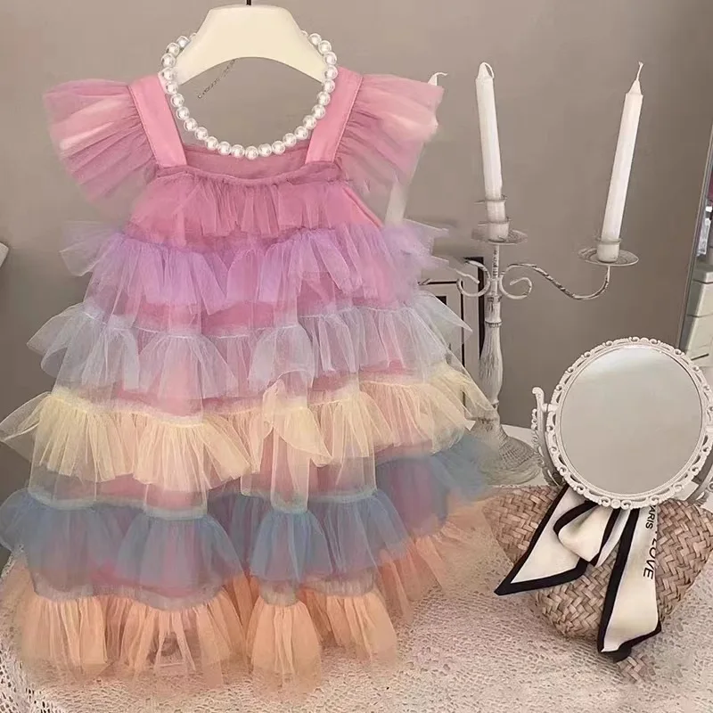 2023 Girls Summer Dress Rainbow Tulle Flutter Prom Dress for Toddler Big Girls Princess Birthday Kids Clothes Fashion Dress
2023 Girls Summer Dress Rainbow Tulle Flutter Prom Dress for Toddler Big Girls Princess Birthday Kids Clothes Fashion Dress