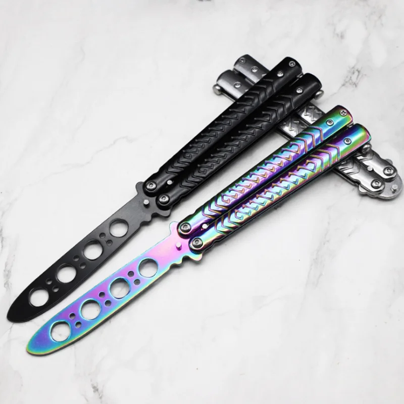 Portable Practice Butterfly Knife Stainless Steel Foldable Butterfly Knife Training Knives Transformable Outdoor Trainer Game
Portable Practice Butterfly Knife Stainless Steel Foldable Butterfly Knife Training Knives Transformable Outdoor Trainer Game