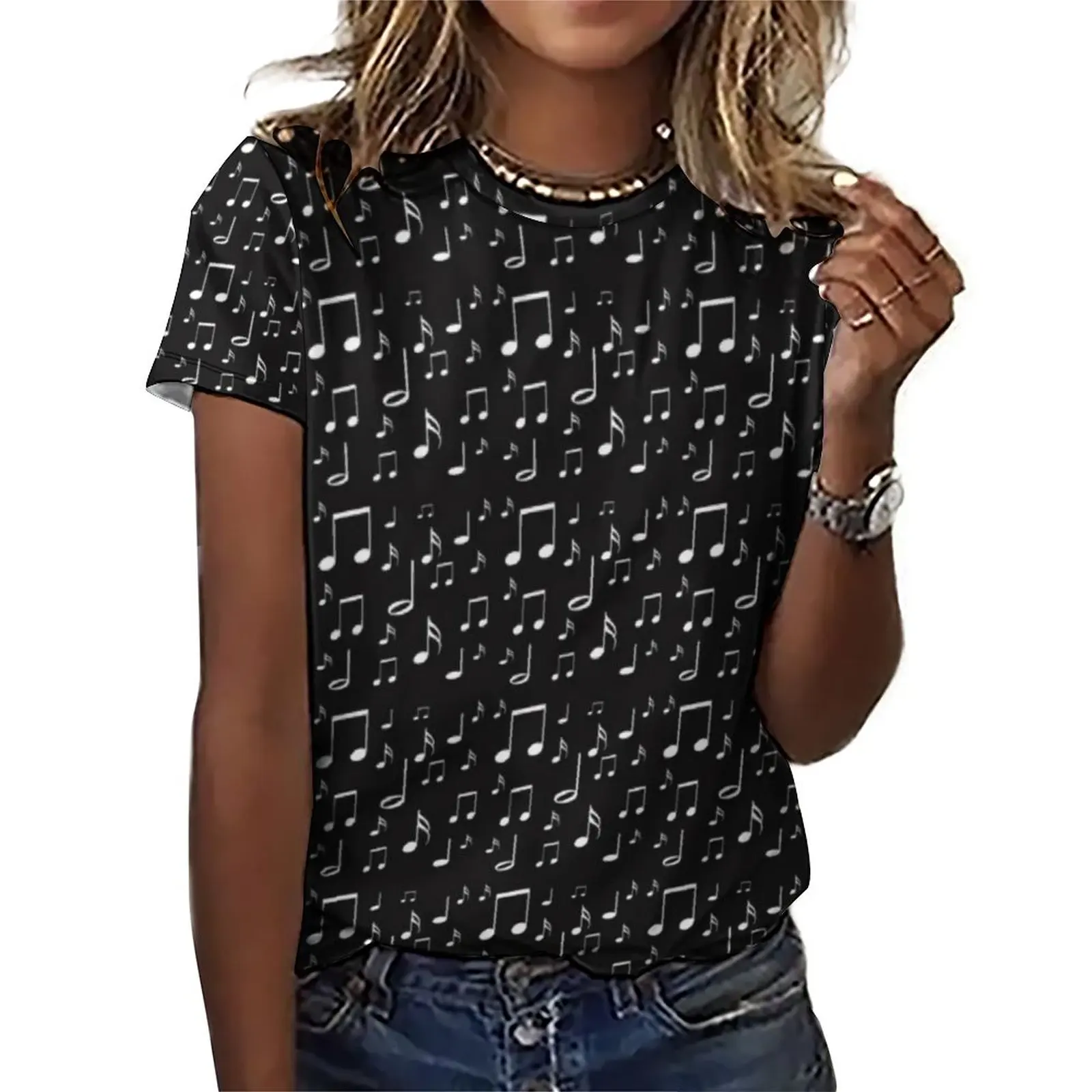 Music Notes T Shirt White and Black Pretty T-Shirts Short Sleeve Korean Fashion Tee Shirt Summer Custom Tees Big Size
Music Notes T Shirt White and Black Pretty T-Shirts Short Sleeve Korean Fashion Tee Shirt Summer Custom Tees Big Size