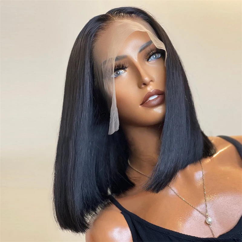 Natural Looking Short Bob 4x4 Lace Front Silk Base Wig Deep Part Black Synthetic Straight Wig for Women Baby Hair PrePlucked
Natural Looking Short Bob 4x4 Lace Front Silk Base Wig Deep Part Black Synthetic Straight Wig for Women Baby Hair PrePlucked
