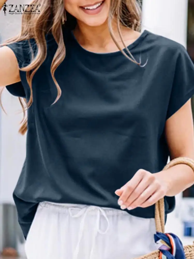 ZANZEA OL Work Satin Blouse Summer Women Short Sleeve O-Neck Solid Color Thin Blusas Femme Vintage Casual Holiday Chemise 2022
ZANZEA OL Work Satin Blouse Summer Women Short Sleeve O-Neck Solid Color Thin Blusas Femme Vintage Casual Holiday Chemise 2022