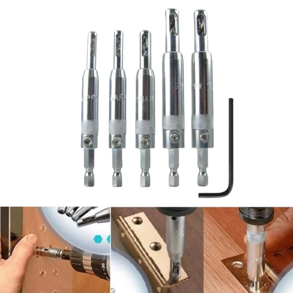 5PCS 1/4'' Self-centering Drill Bits Hinge Hardware Drill Bits Set Pilot Hole Guides Door For Power Tools Drill Bits
5PCS 1/4'' Self-centering Drill Bits Hinge Hardware Drill Bits Set Pilot Hole Guides Door For Power Tools Drill Bits
