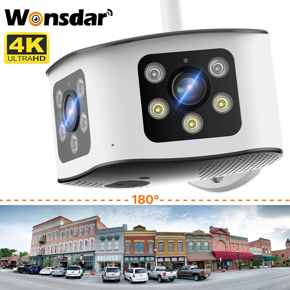 

IP-камера 8 Мп с двойным объективом и углом обзора 180 °, 4K, Wi-Fi