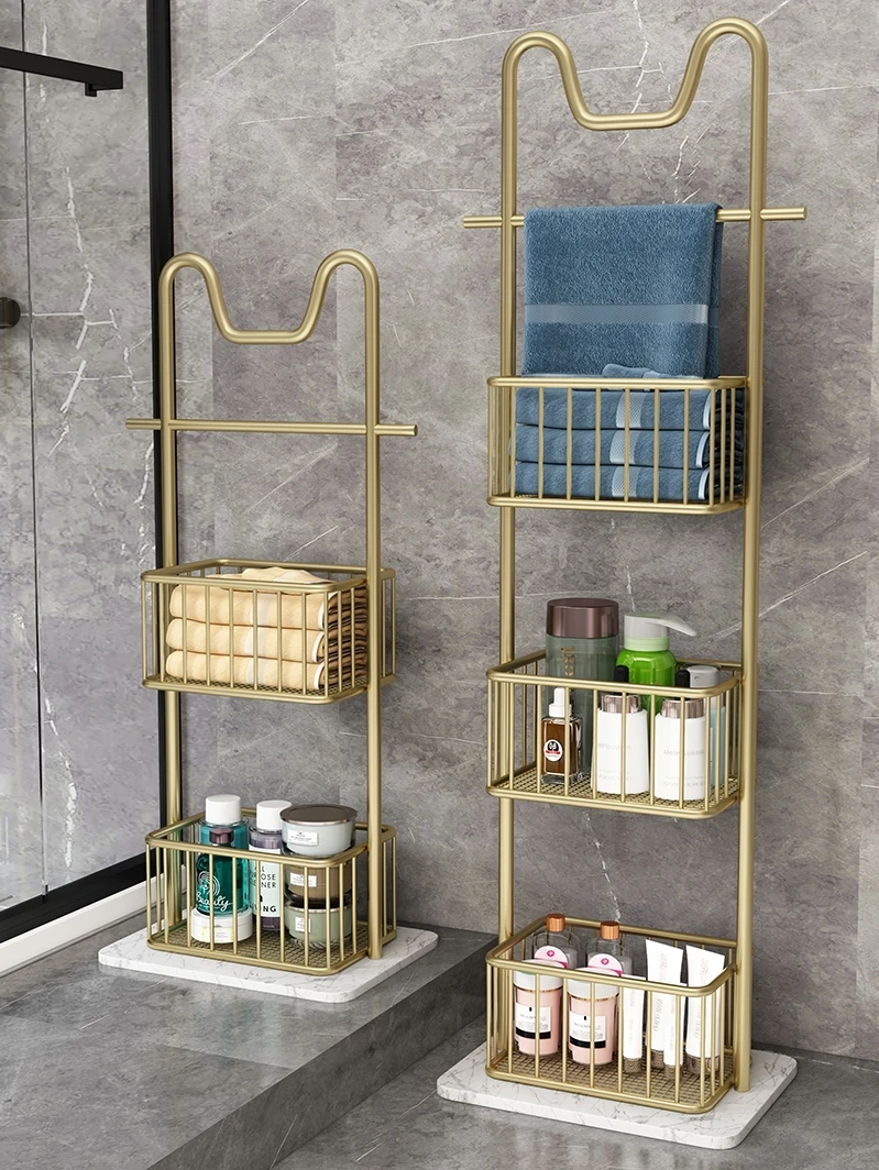 Nordic Light Luxury Bathroom Shelf Floor Multi-Layer Toilet Bath Towel Rack Towel Storage Shelf Waterproof
Nordic Light Luxury Bathroom Shelf Floor Multi-Layer Toilet Bath Towel Rack Towel Storage Shelf Waterproof