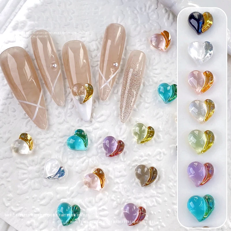 New Arrivals 50PCS 8MM Transparent Nail Art Charms Heart Two-tone Contrast Color Nail Decorations Accessories Manicure Supplies
New Arrivals 50PCS 8MM Transparent Nail Art Charms Heart Two-tone Contrast Color Nail Decorations Accessories Manicure Supplies