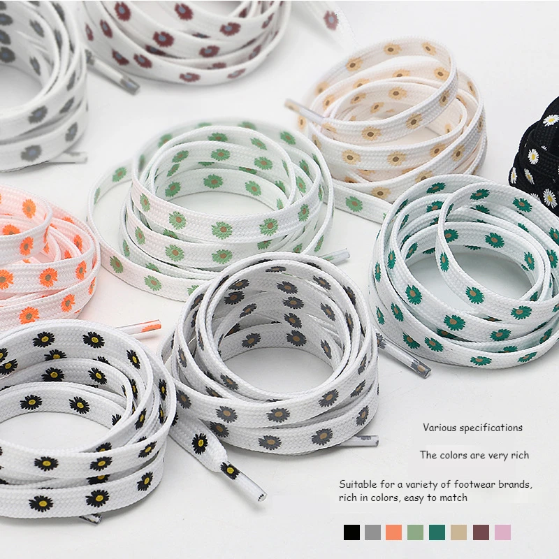 10 Colors Cotton Shoelaces Flat Daisy Flower Shoe laces Used For Young Students Little White Shoes Sneakers AF1 Shoelace 1 Pair
10 Colors Cotton Shoelaces Flat Daisy Flower Shoe laces Used For Young Students Little White Shoes Sneakers AF1 Shoelace 1 Pair
