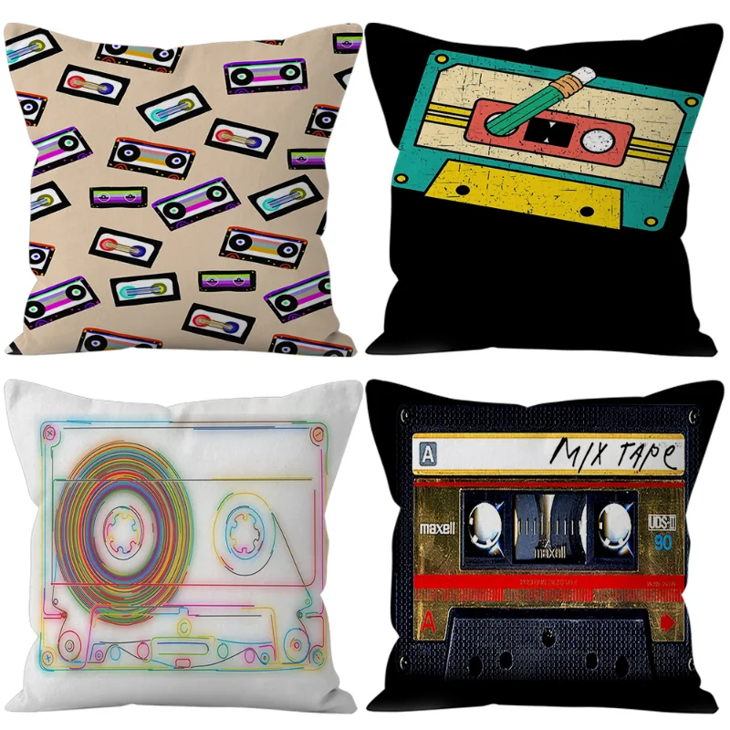 Vintage Cassette Pattern Pillow Case Peach Skin Music Tape Fun Design Soft Sofa Car Seat Cushion Room Decoration Aesthetics
Vintage Cassette Pattern Pillow Case Peach Skin Music Tape Fun Design Soft Sofa Car Seat Cushion Room Decoration Aesthetics